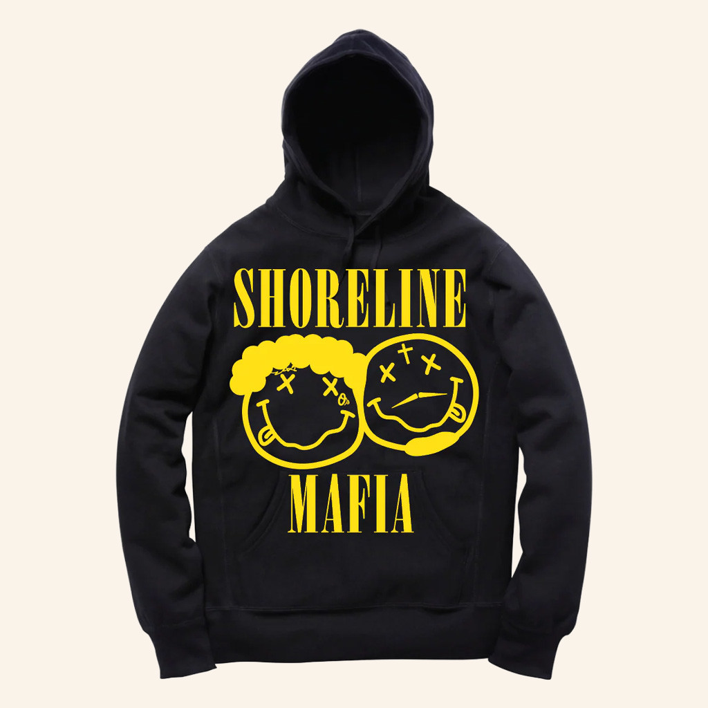 Shoreline Mafia Merch Shoreline Mafia Smile Black Hoodie Gifts For Hip Hop Lovers