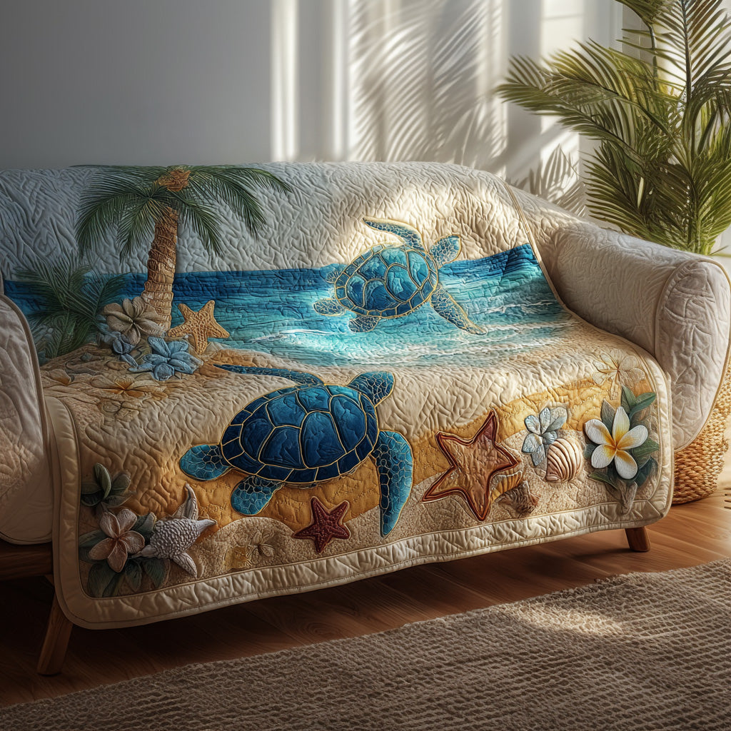 Shoreline Serenity Quilted Sofa Cover Sofa Cover Set Meaningful Gift for Dad