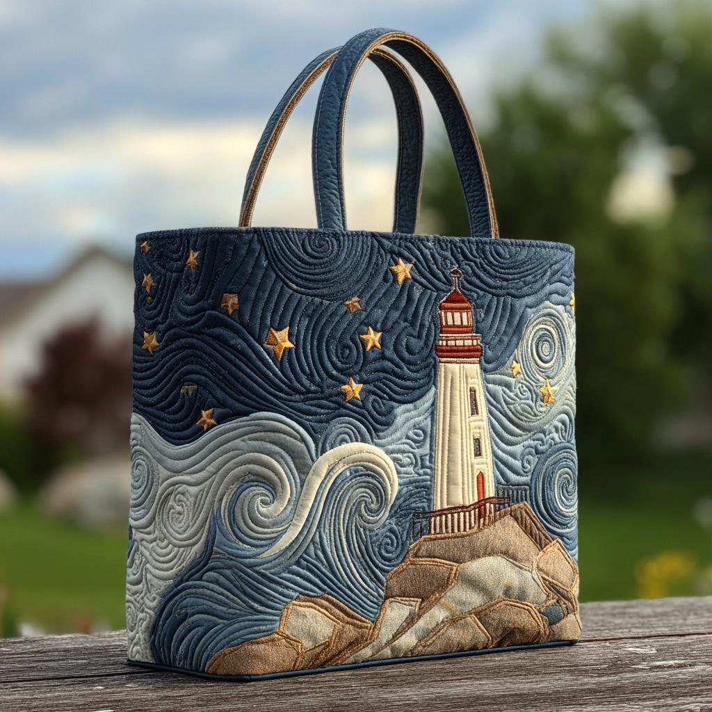 Shoreline Signal Quilted Tote Bag Presents For Ocean Lovers