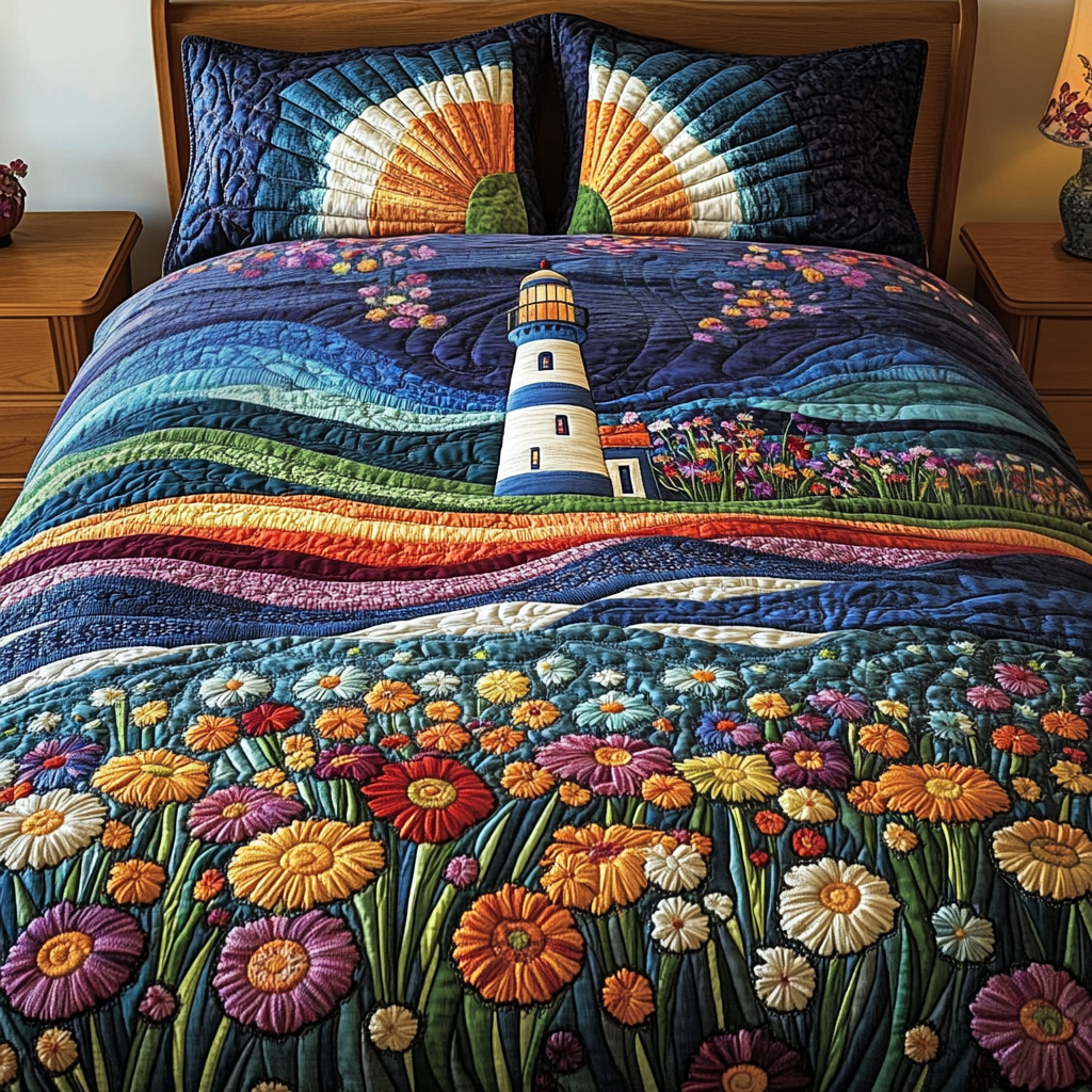 Shoreside Lantern Quilted Bedding Set Bedroom Decor Ideas Lighthouse Gifts For Women