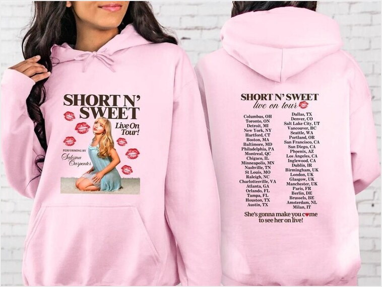 Short N Sweet Live On Tour Hoodie Performing By Sabrina Carpenter Gifts For Fans Merch Apparel Short N Sweet Live On Tour Hoodie Performing By Sabrina Carpenter Gifts For Fans Merch Apparel