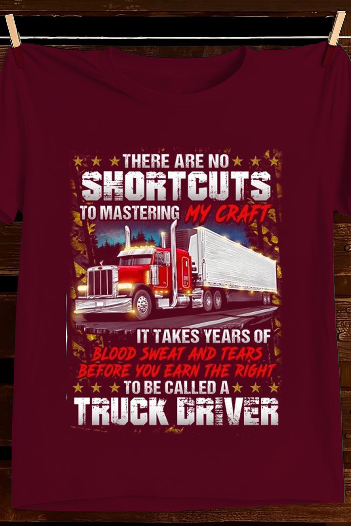 Shortcuts Are For Family Waiting T Shirt Trucker Safety Graphic Tees Apparel Gift For Him