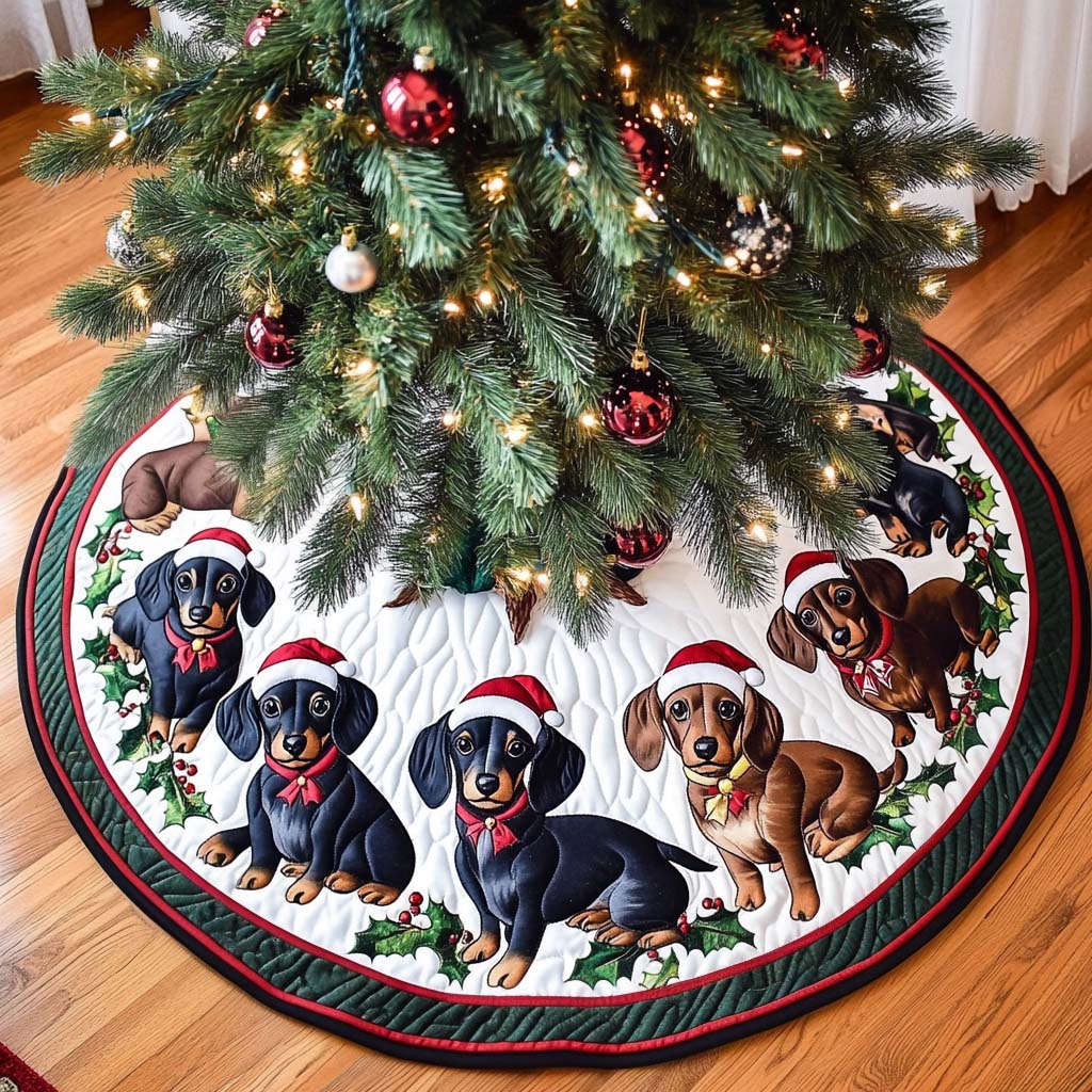 Shorty Splendor Christmas Quilted Tree Skirt Classic Christmas Home Decor Merry And Bright Holiday Decor