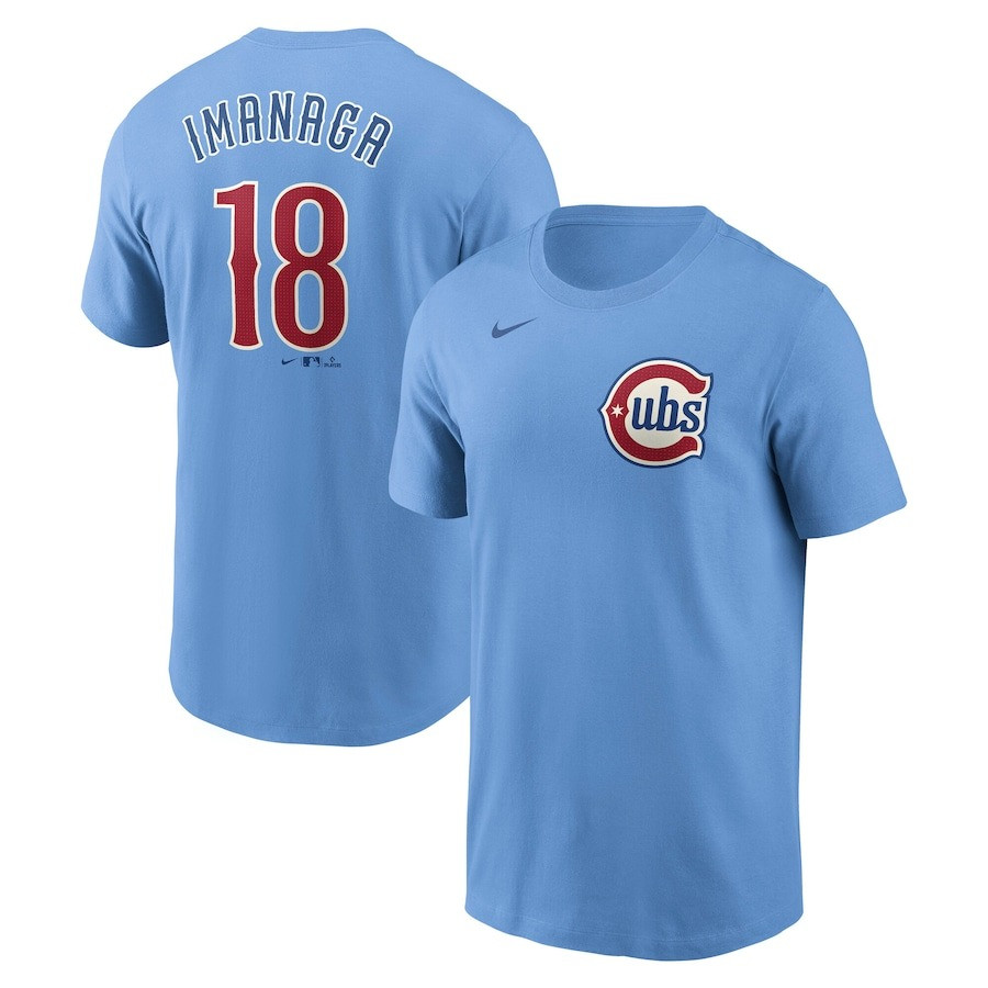 Shota Imanaga Chicago Cubs City Connect T-Shirt Light Blue Fuse Name And Number T-Shirt