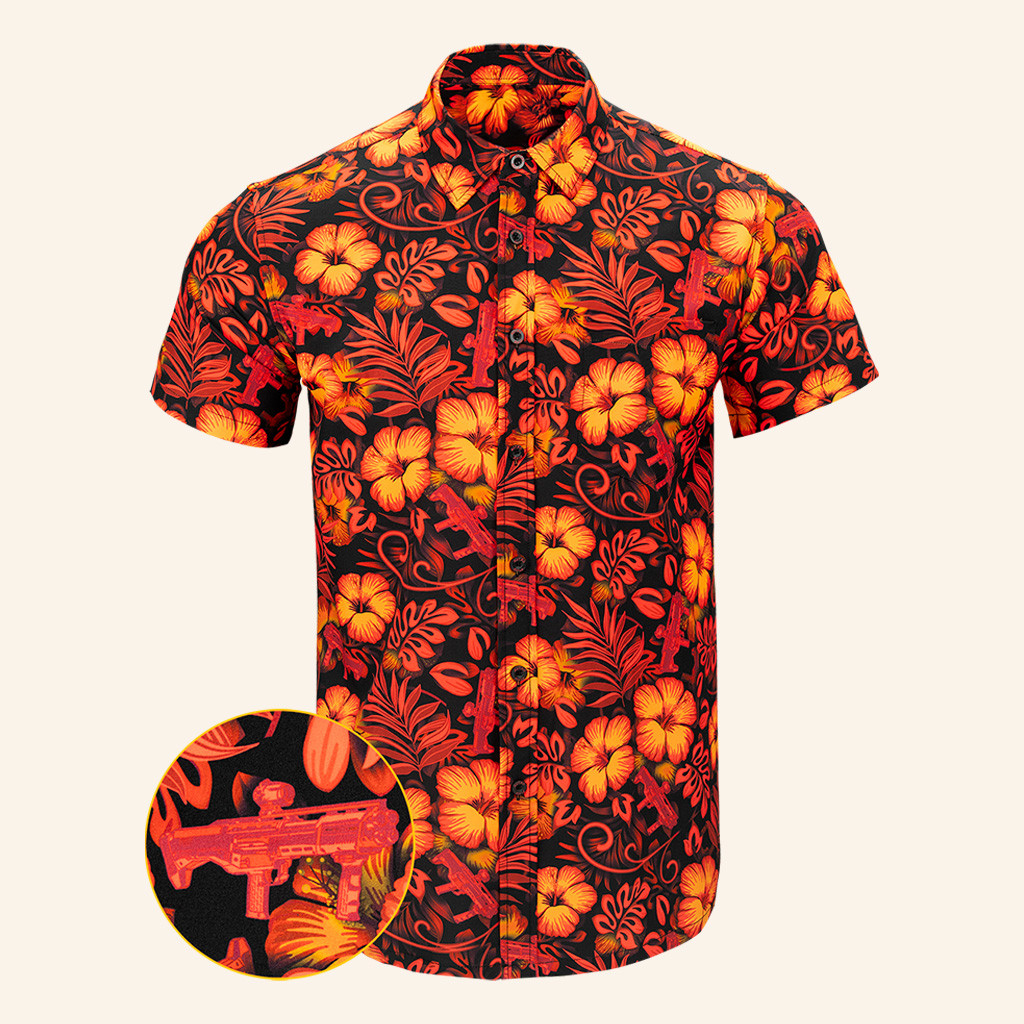 Shotgun Safari Red Button Down Shirt Tactical Aloha Print Shirt Best Gifts For Husband Shotgun Safari Red Button Down Shirt Tactical Aloha Print Shirt Best Gifts For Husband