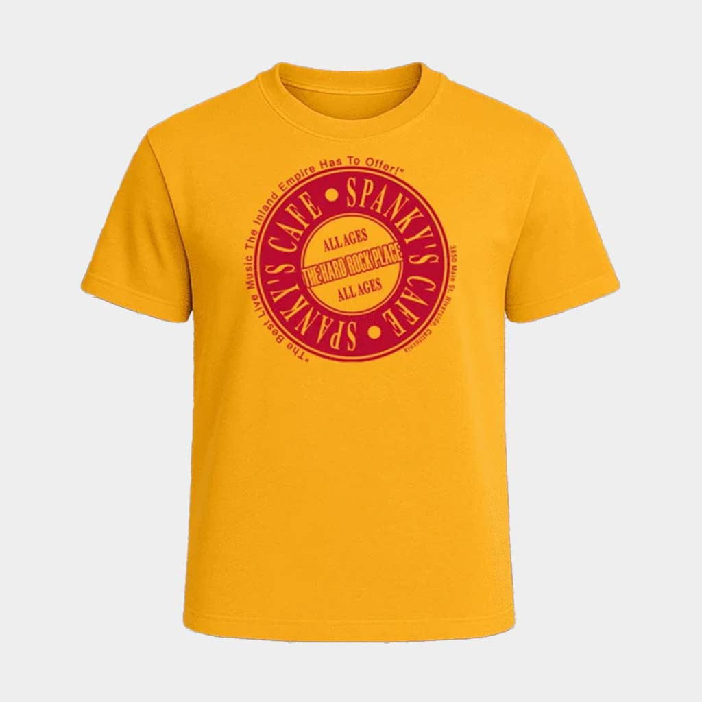 Showcase Theatre Merch Spanky's Yellow Circle Logo T-Shirt Birthday Presents For Boyfriend