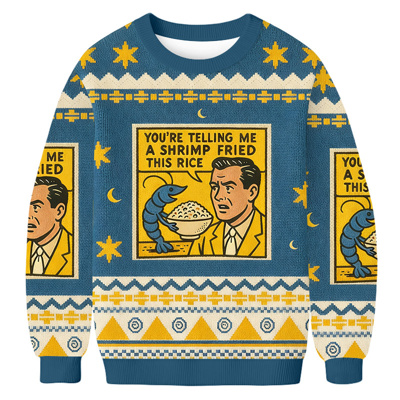 Shrimp Fried Rice Ugly Sweater Holiday Clothing Christmas Gifts For Father