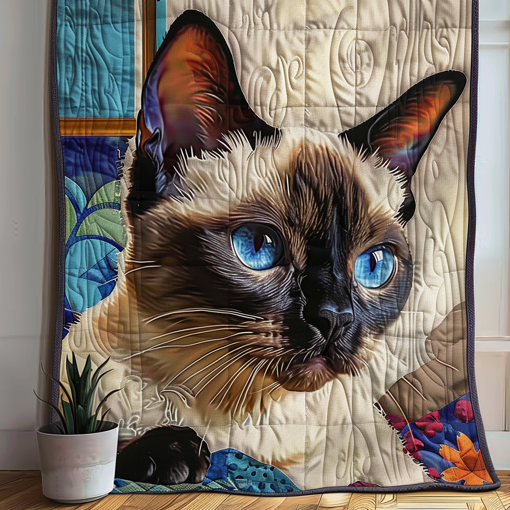 Siamese Cat Magic Quilted Blanket Bed Room Decor Cat Gifts For Cat Lovers
