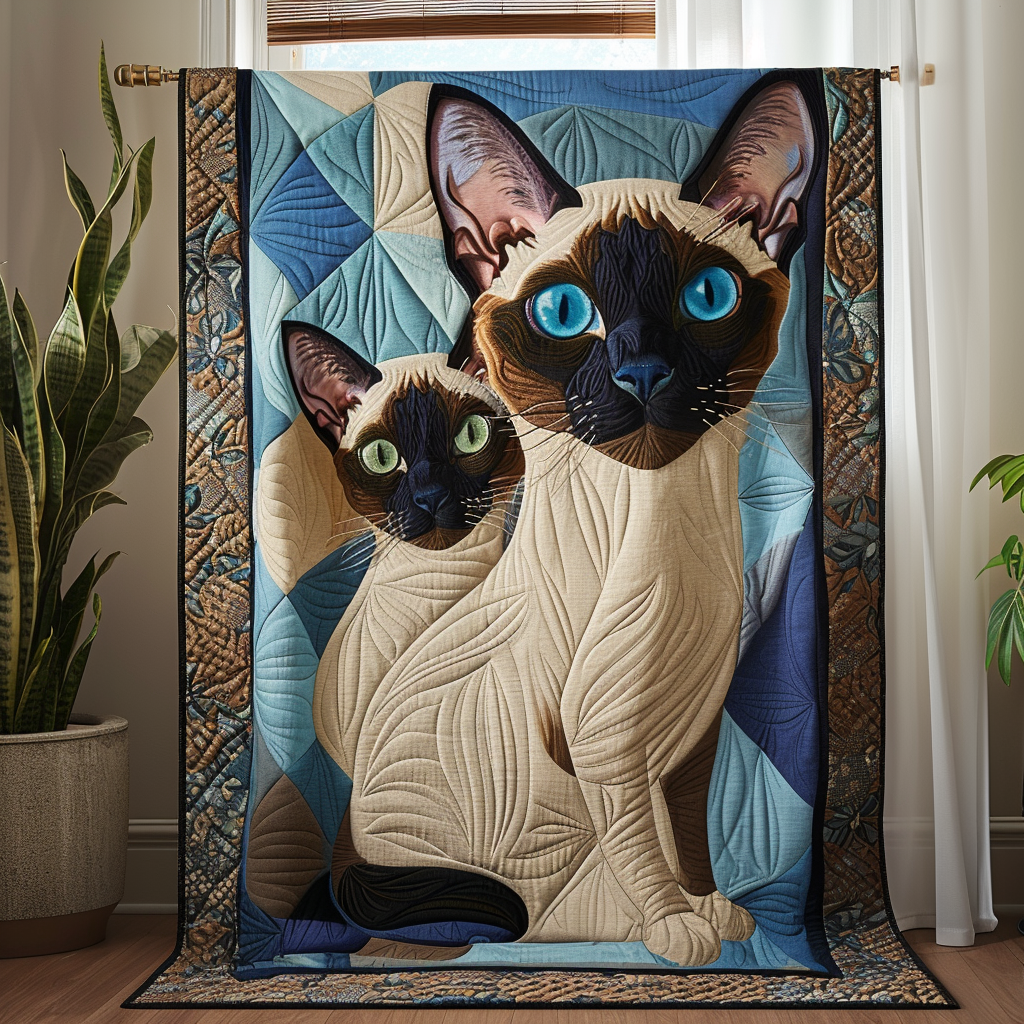 Siamese Cat Muse Quilted Blanket Cute Bedroom Ideas Gift Ideas For Cat Lovers