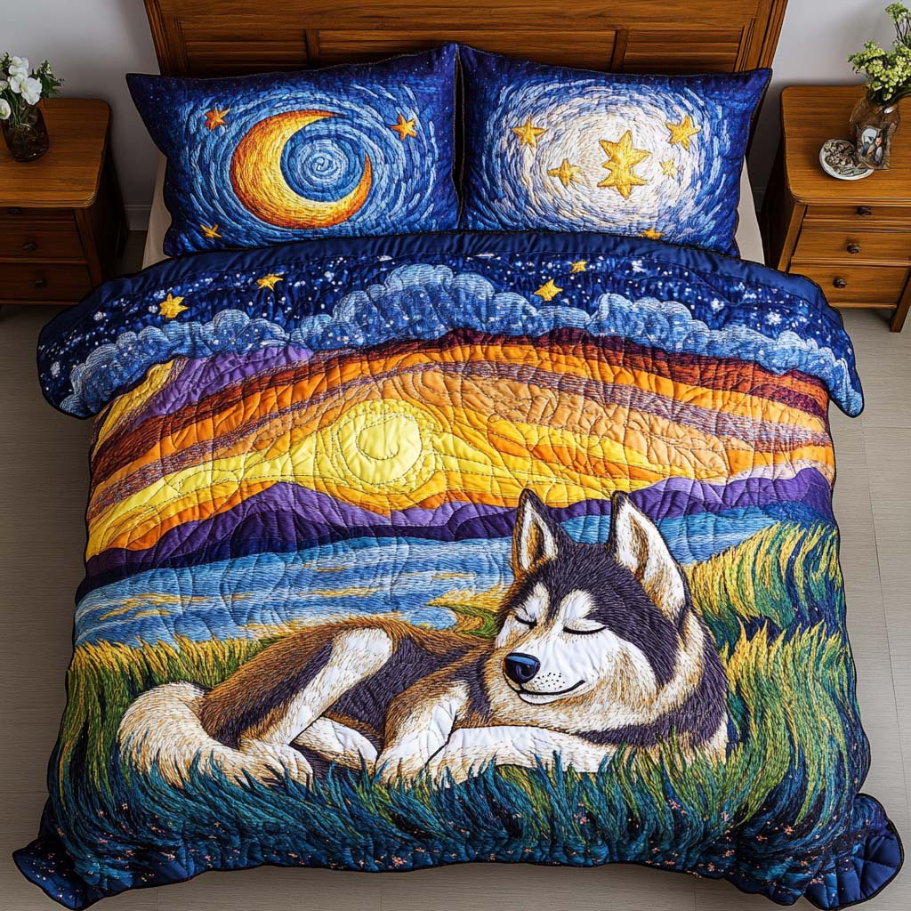 Siberian Echo Quilted Bedding Set Trendy Bedding Merch for Modern Homes