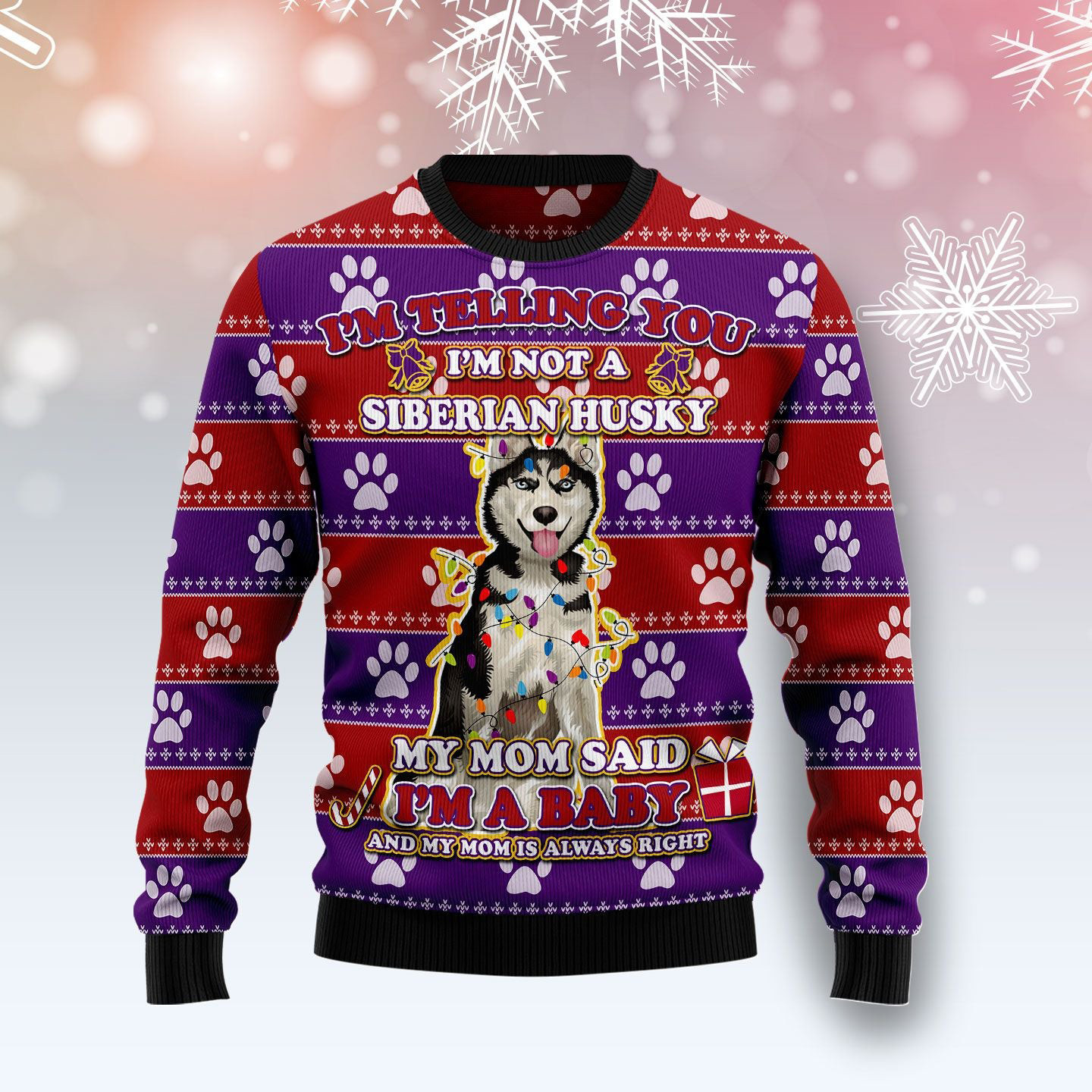 Siberian Husky Baby Christmas Ugly Christmas Sweater Warm Clothes For Winter