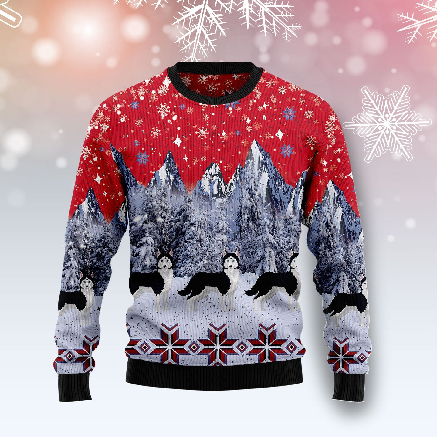 Siberian Husky Snow Ugly Christmas Sweater