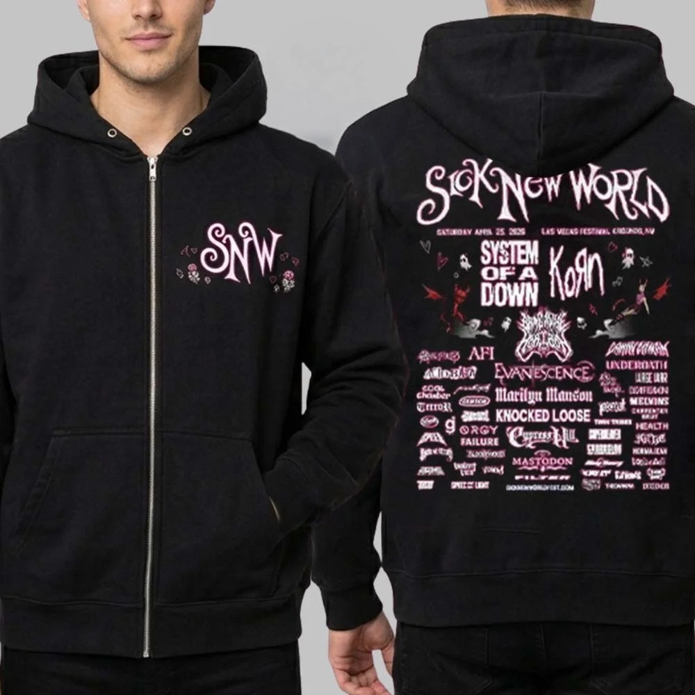 Sick New World 2026 Las Vegas Festival Merch SNW Zip Hoodie Gift For Music Lovers