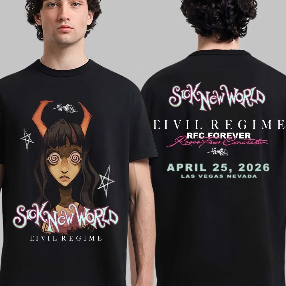 Sick New World 2026 Las Vegas Festival x Civil Regime Merch Evil Regime T-Shirt Music Lover Present