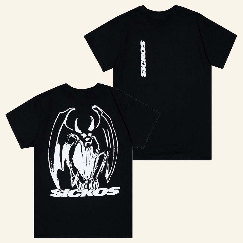 Sickos Merch Winged Icon Logo Black T-Shirt Birthday Ideas For Boyfriend