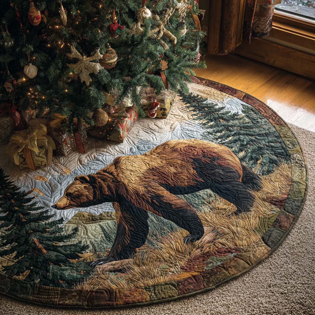 Sierra Spirit Christmas Quilted Tree Skirt Unique Quilted Tree Skirt Gift for Loved Ones