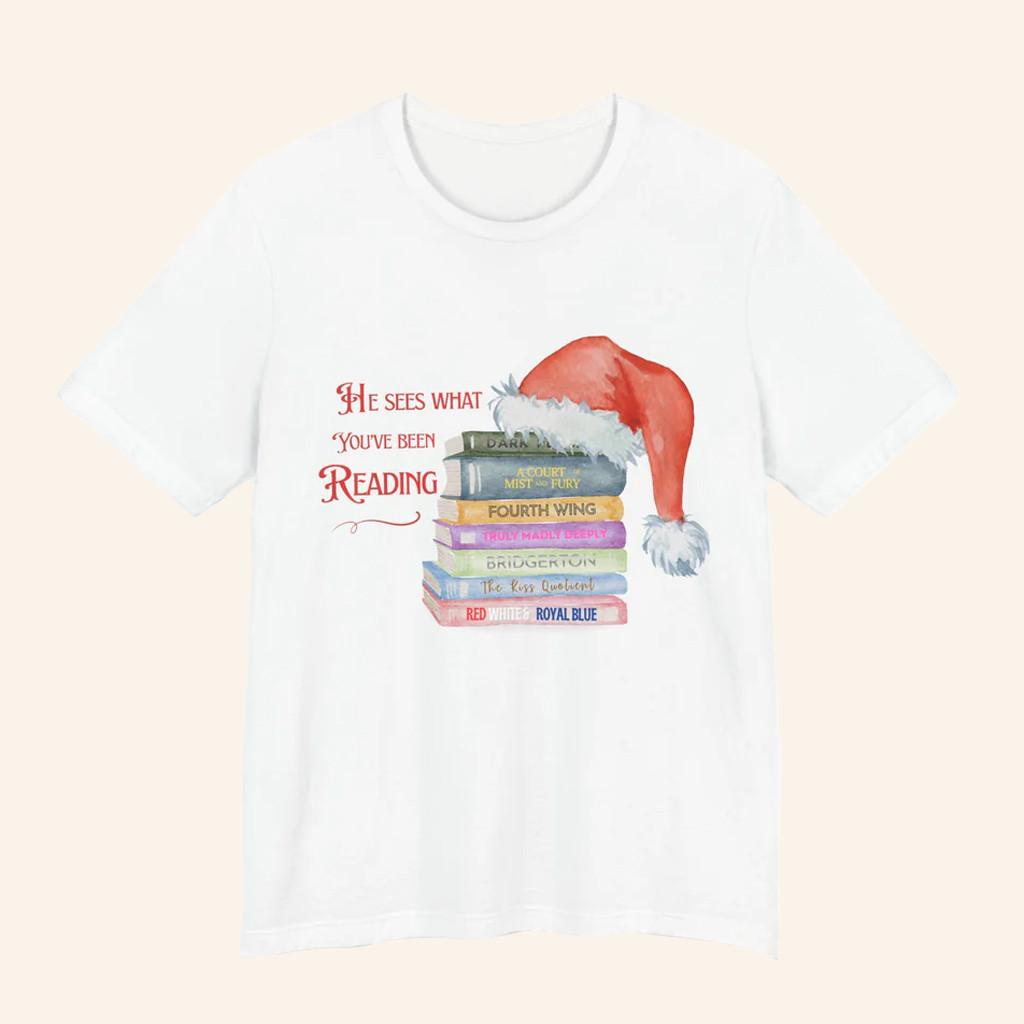 Silent Book Merch Spicy Santa T-Shirt Christmas Gifts For Book Lovers