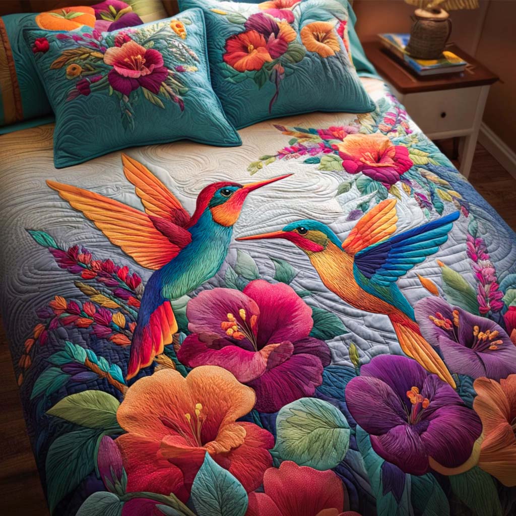 Silent Buzz Quilted Bedding Set Full Size Comforter Holiday Gift For Sister