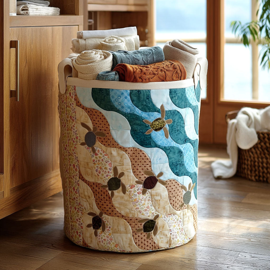 Silent Current Quilted Laundry Basket Elegant Quilted Laundry Tote Gift for Daily Organization