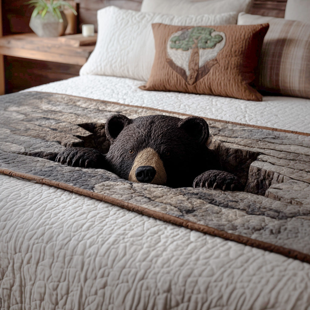 Silent Den Quilted Bed Runner Cozy Bedroom Decor Gifts For Wildlife Enthusiasts