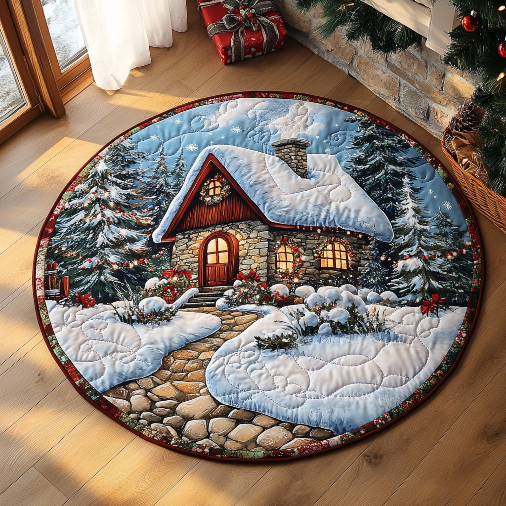 Silent Night Glow Quilted Round Mat Front Door Idea Secret Santa Presents For Men
