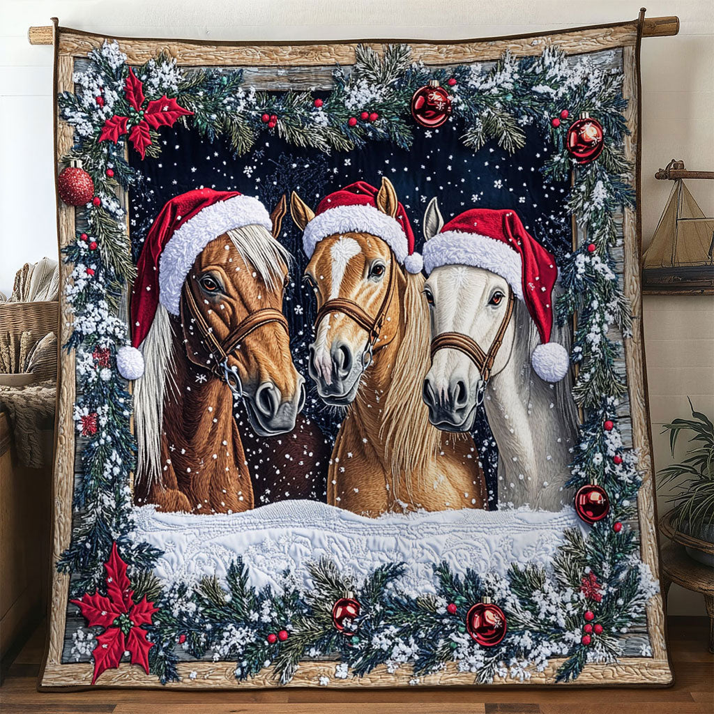 Silent Night Horse Quilt Luxury Quilt Blanket Gift for Elegant Interiors