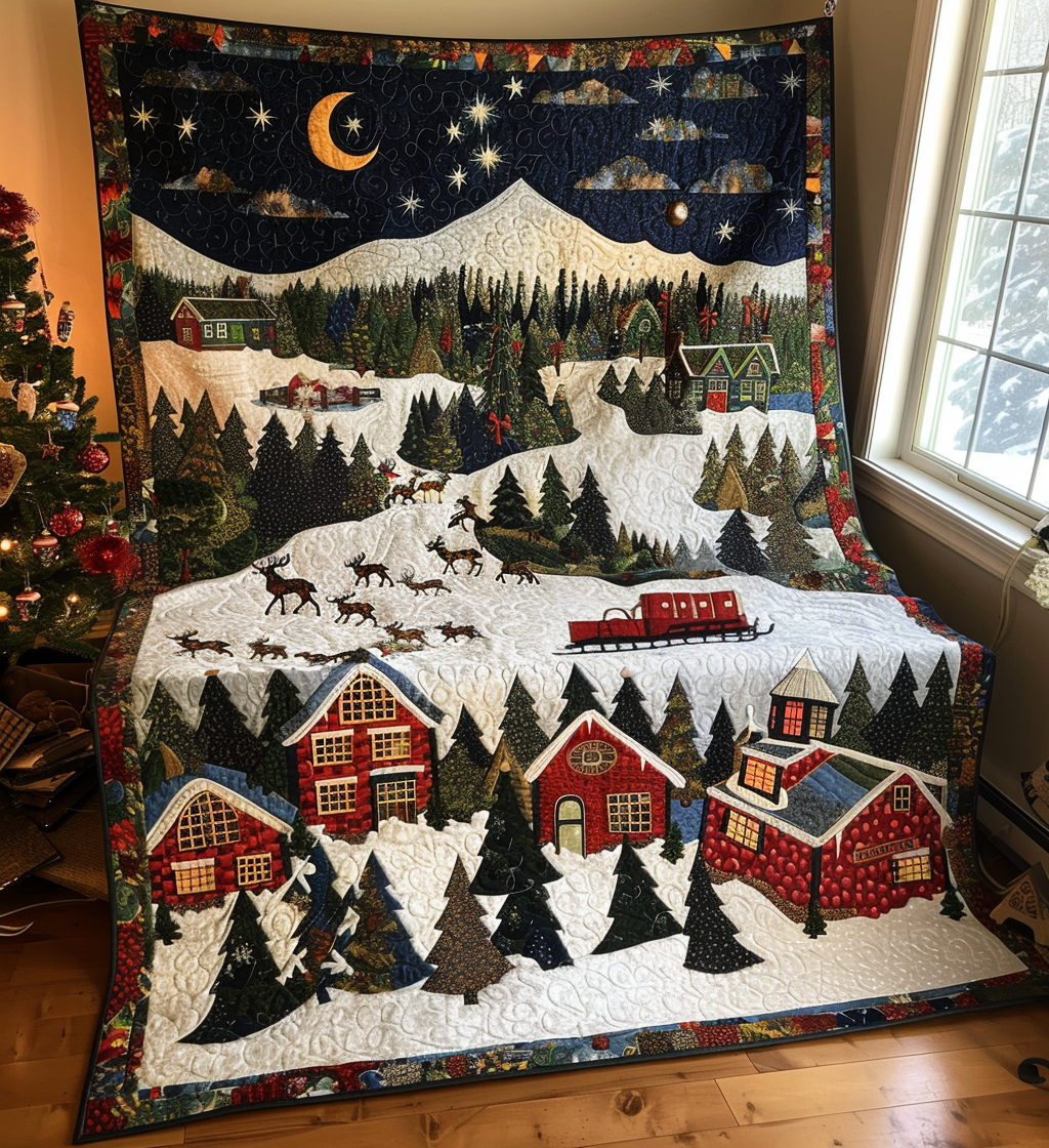 Silent Night Quilted Blanket Christmas Throw Blankets Presents For Mom