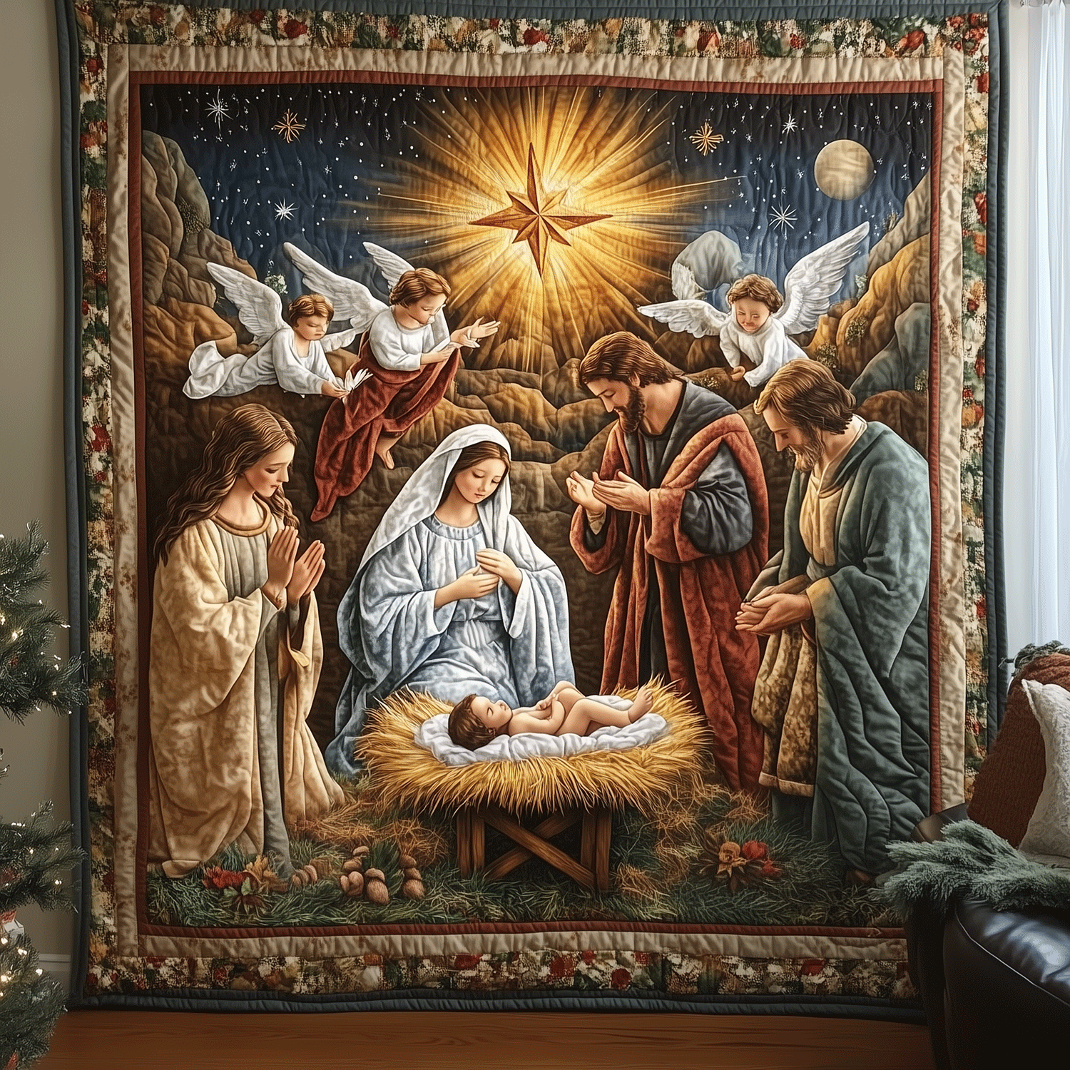 Silent Night Quilted Blanket Unique Religious Gifts