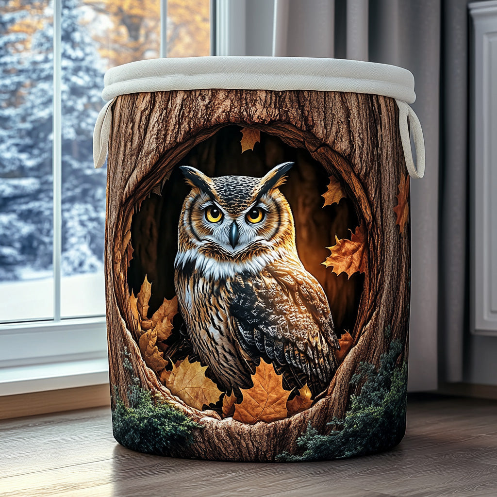 Silent Owl Quilted Laundry Basket Must-Have Home Essential