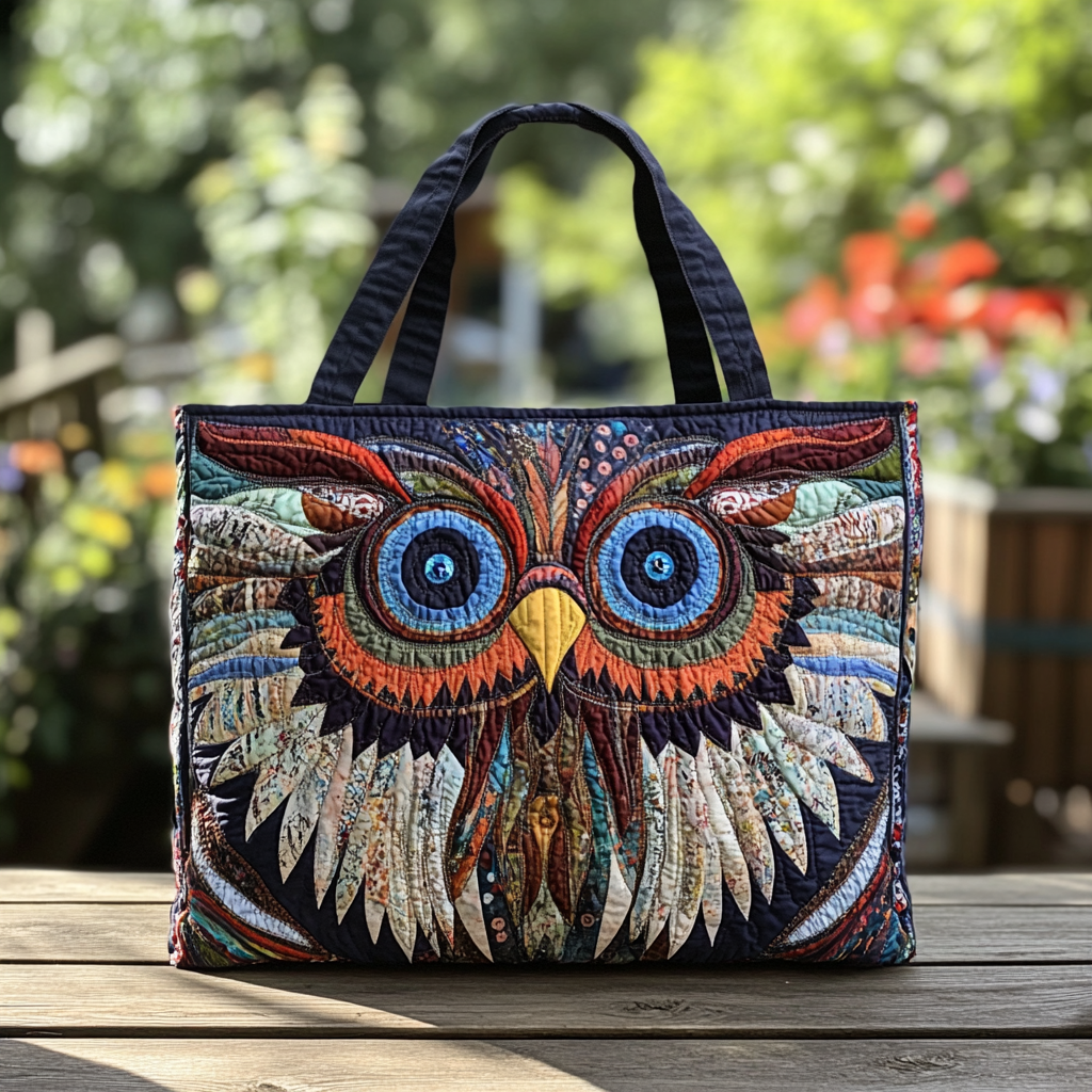 Silent Owl Quilted Tote Bag Owl Present Ideas
