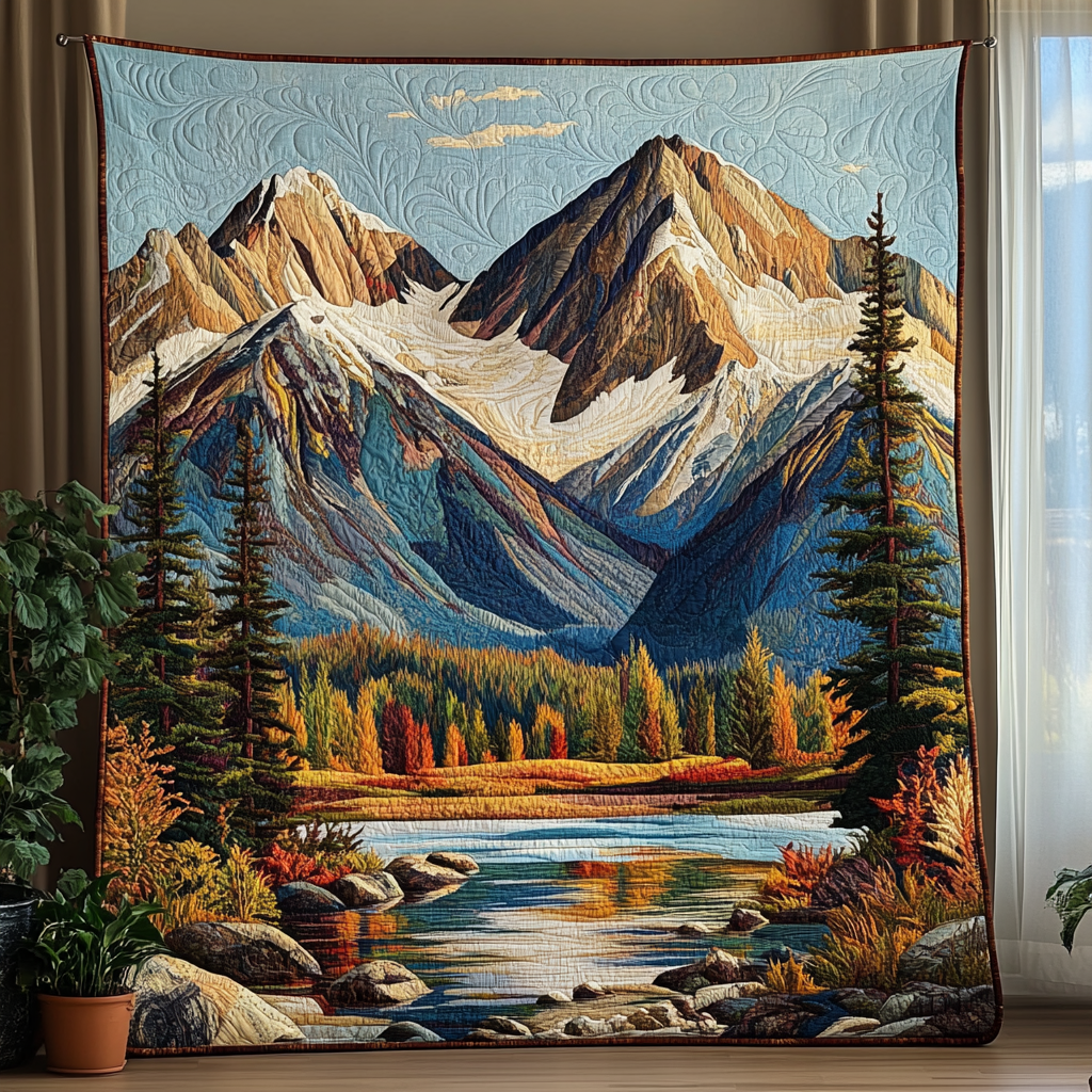 Silent Pines Quilted Blanket Christmas Holiday Christmas Gifts For Nature Lovers