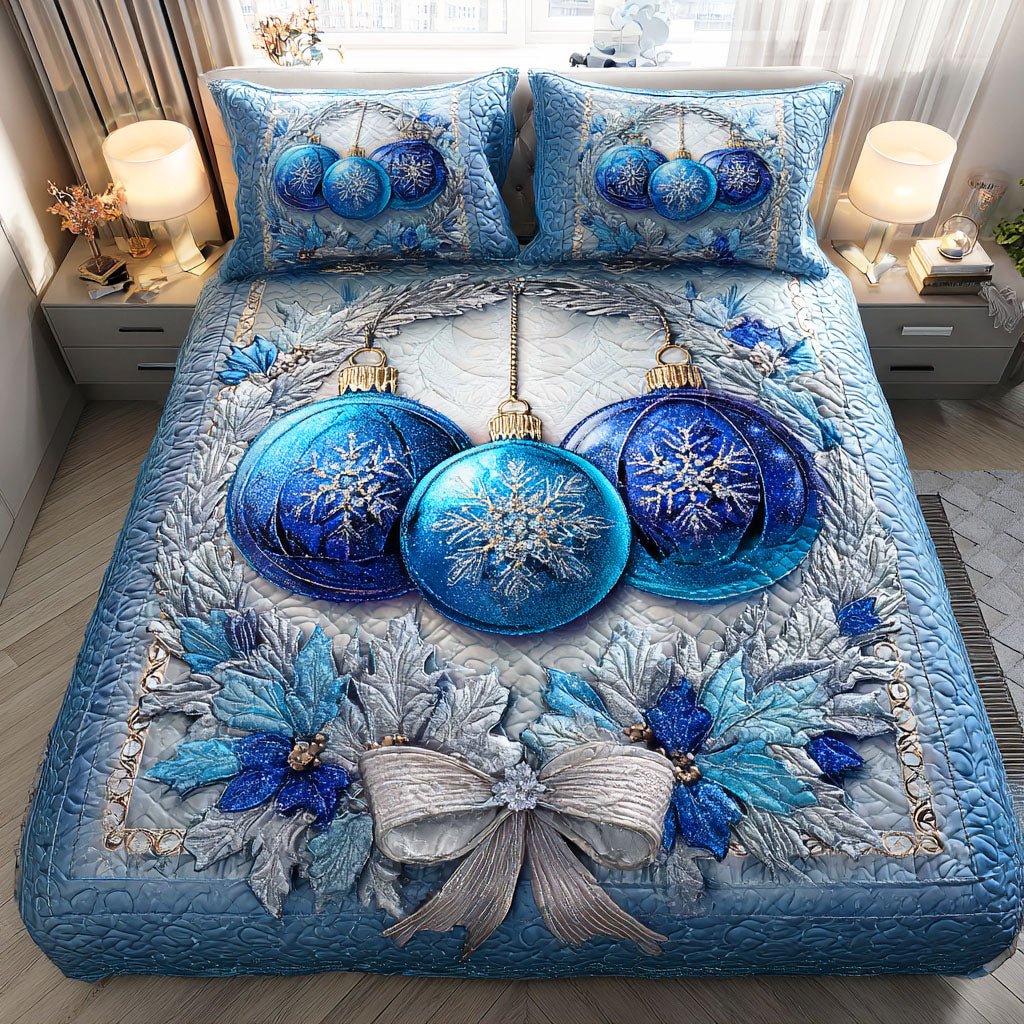 Silent Snow Eve Quilted Bedding Set Perfect Housewarming Gift for a Cozy Bedroom