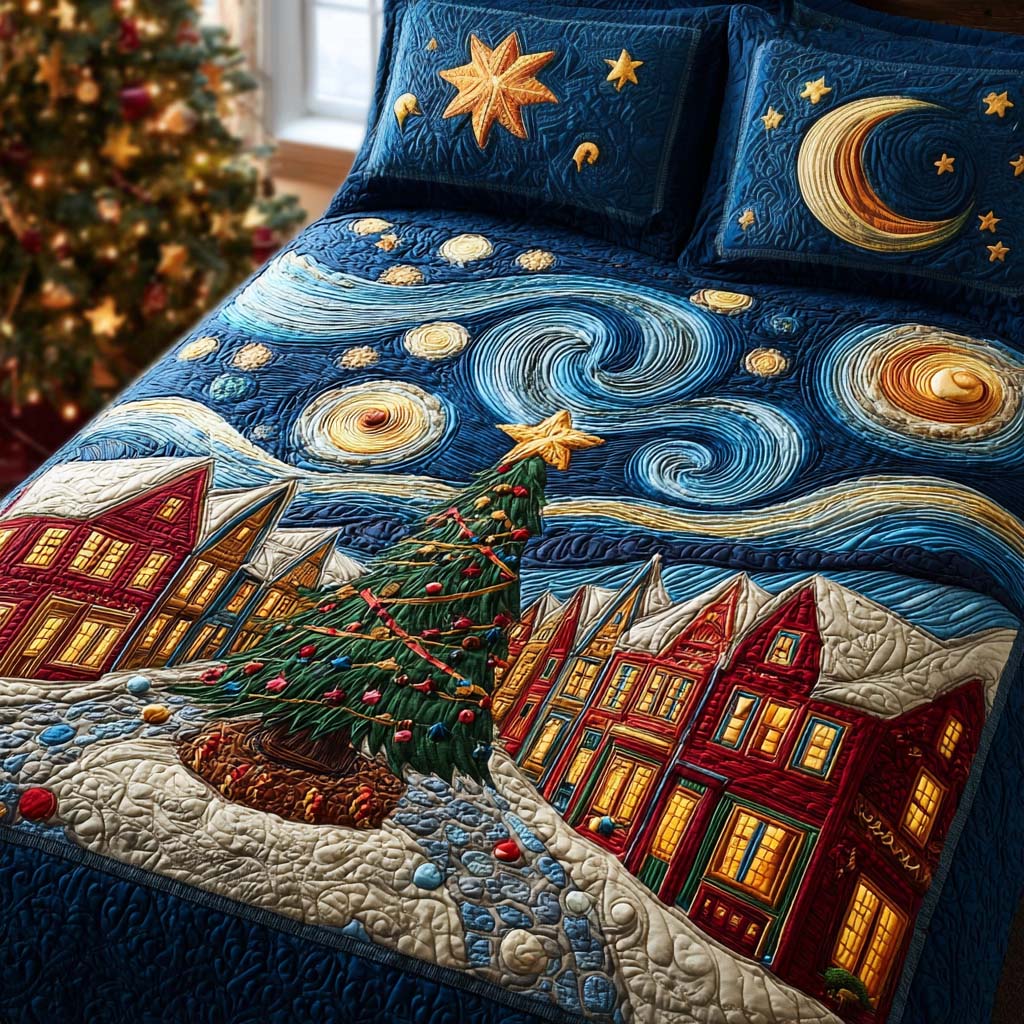 Silent Snow Quilted Bedding Set Twin Duvet Covers Snow Inspired Gift For Mom