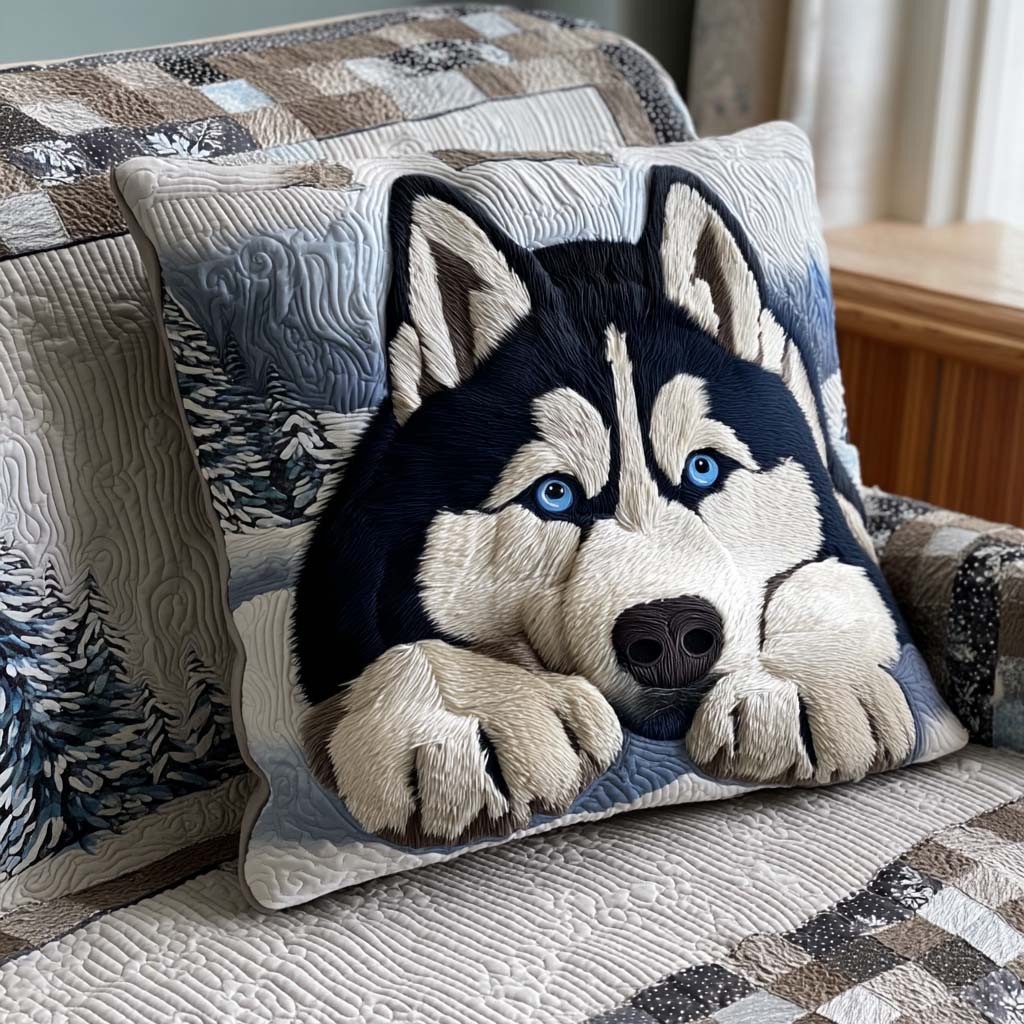 Silent Snow Watcher Quilted Pillow Case Best Christmas Pillow Covers Xmas Gifts For Dog Lovers