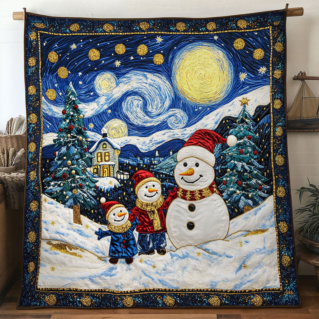 Silent Star Snowman Quilt Blanket Queen Size Blanket Snowman Gifts For Adults