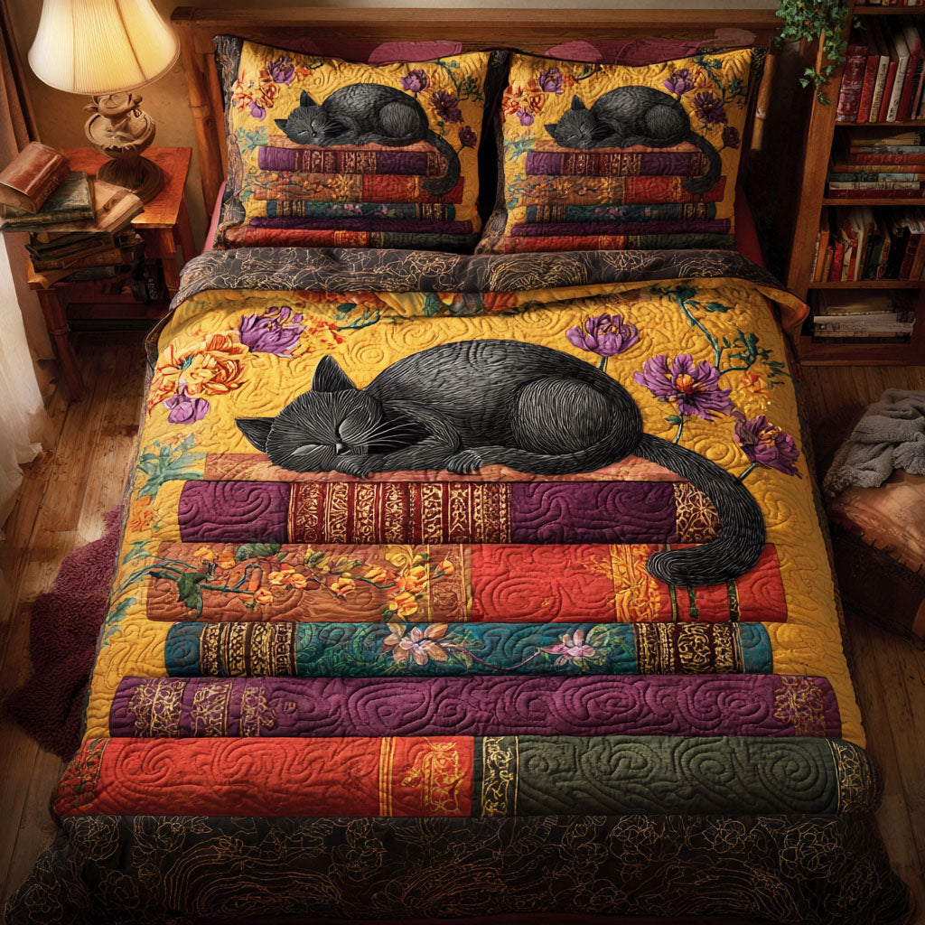 Silent Tome Quilted Bedding Set Elegant Bedding Set Gift for Newlyweds