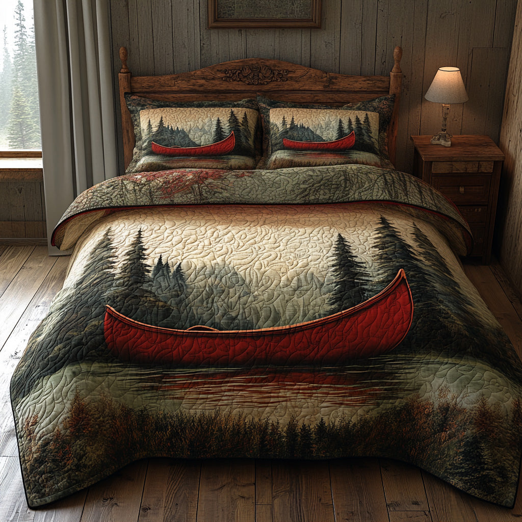 Silent Waters Quilted Bedding Set Forest Room Decor Christmas Gifts For Husband