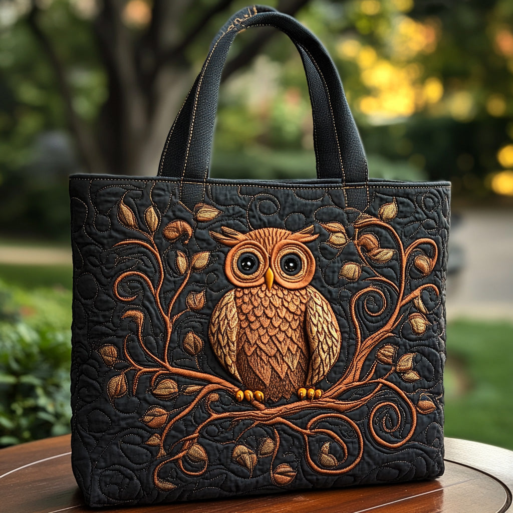 Silent Wings Quilted Tote Bag Owl Christmas Gifts