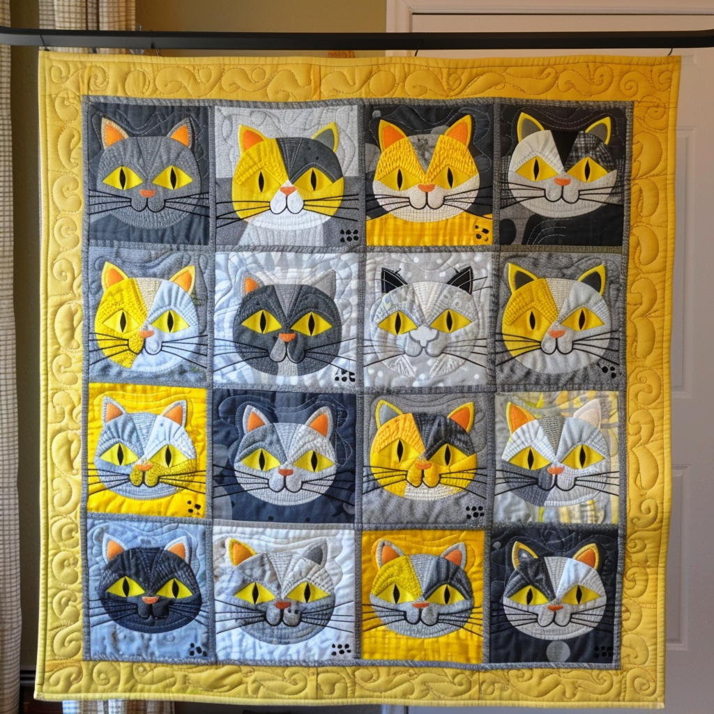 Silhouette Siesta Quilted Blanket Cat Christmas Gifts
