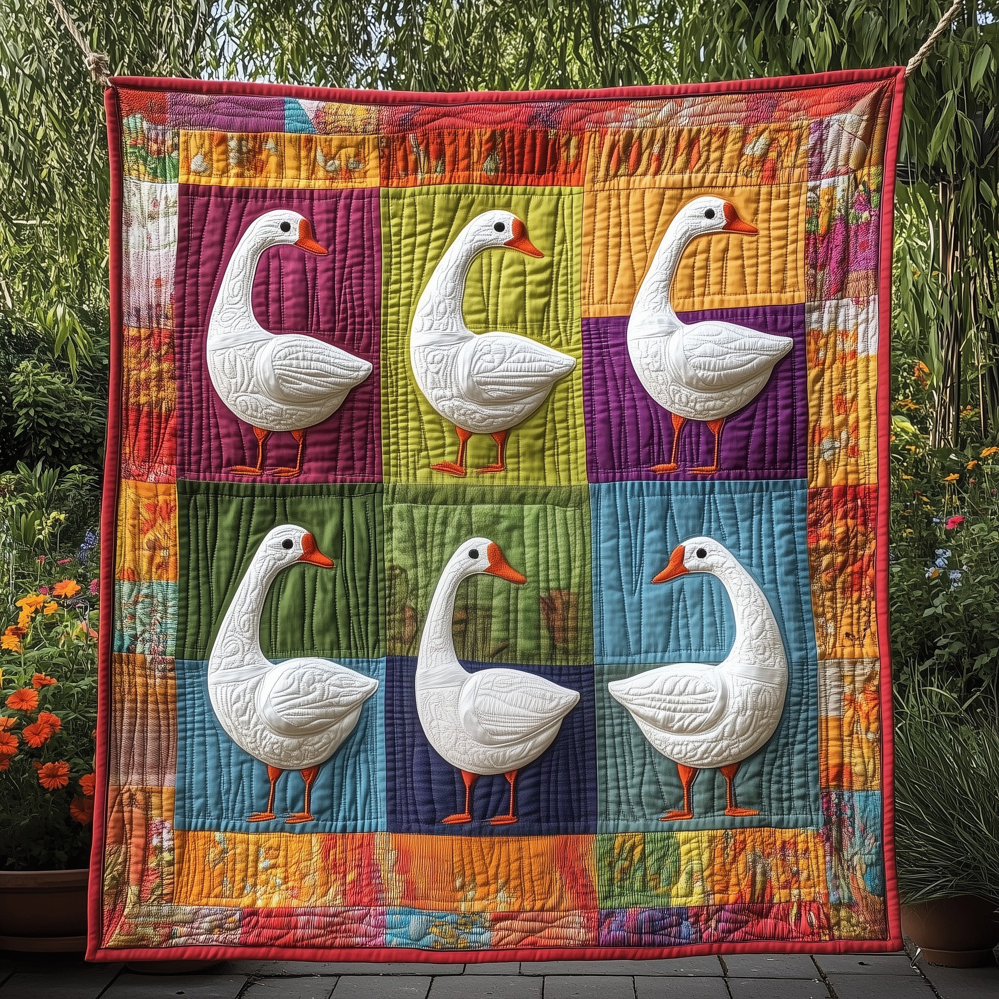 Silly Goose Quilted Blanket Nice Throw BlanketChristmas Gifts Daughter To Mother