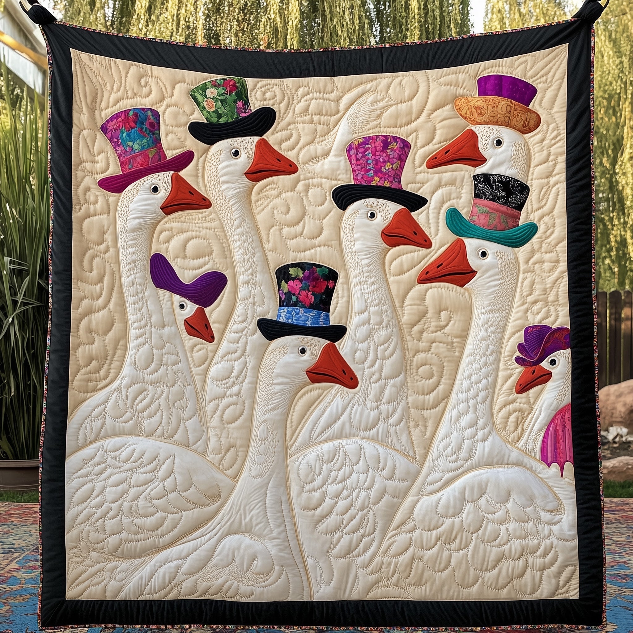 Silly Goose Quilted Blanket Nice Throw BlanketMother Daughter Christmas Presents