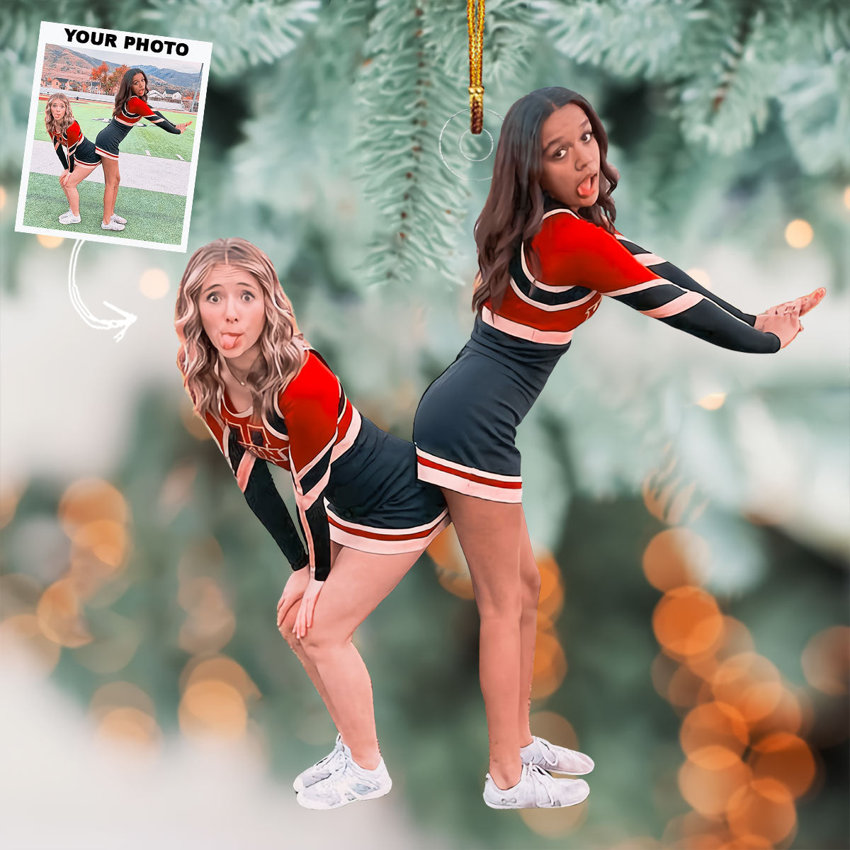 Silly Pose Personalized Photo Mica Ornament Gift For Besties Friends