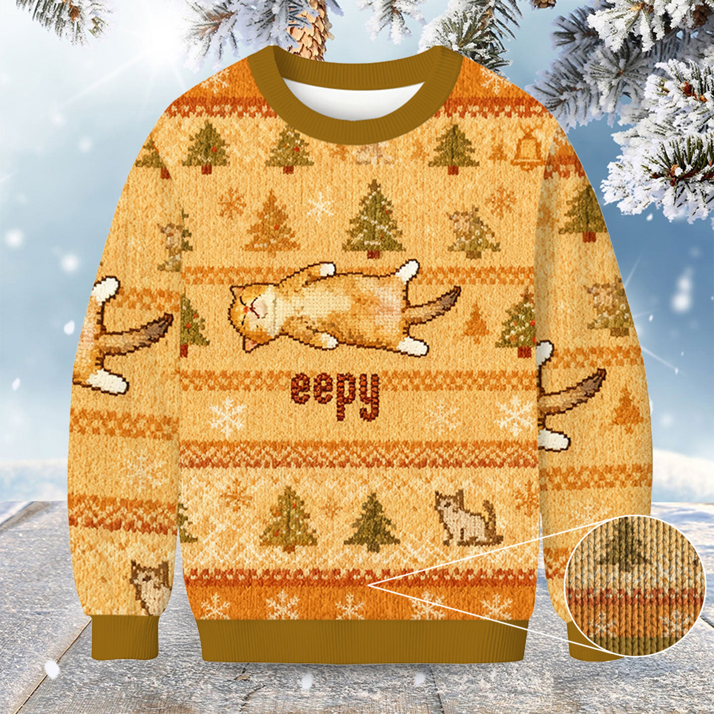 Silly Sleepy Cat Meme Christmas Ugly Sweater Animal Themed Xmas Gifts For Cat Lovers