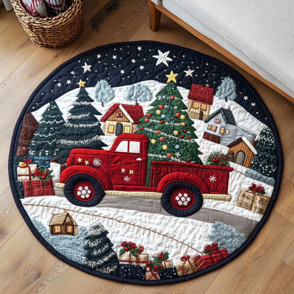 Silver Bells Quilted Round Mat Front Entryway Ideas Secret Santa Presents For Guys
