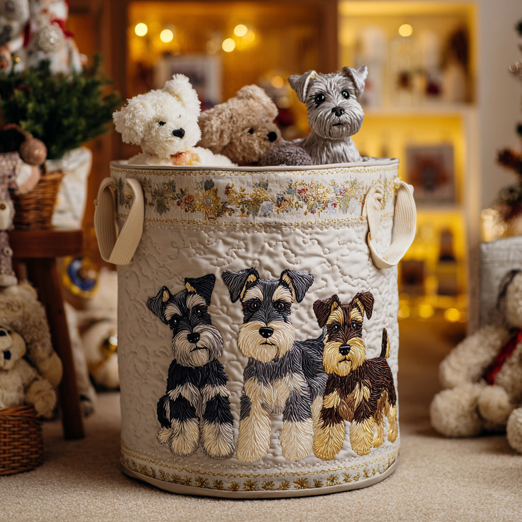 Silver Whiskers Quilted Laundry Basket Thoughtful Home Organization Gift for Loved Ones