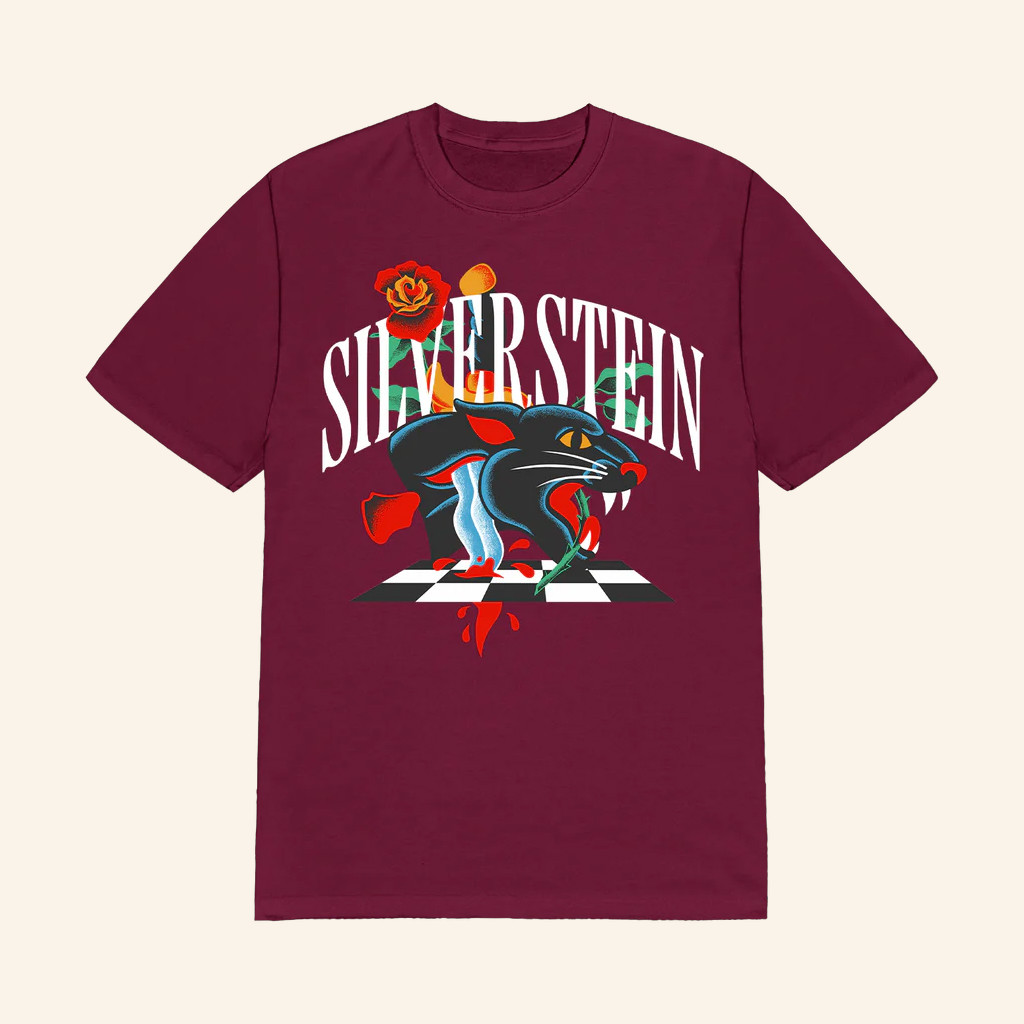 Silverstein Merch Panther Maroon T-Shirt Best Gift For Band Fans