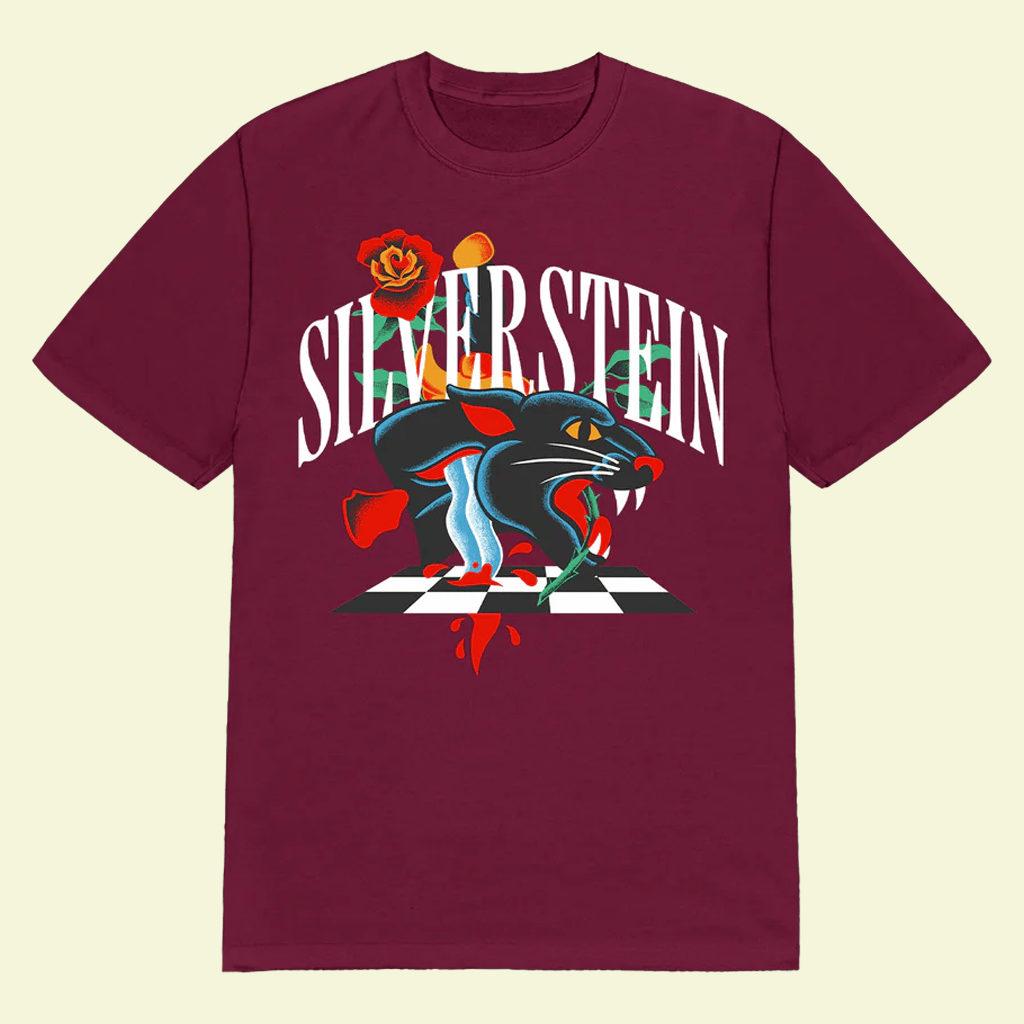 Silverstein Merch Panther Maroon T-Shirt Gifts For Music Fans Silverstein Merch Panther Maroon T-Shirt Gifts For Music Fans