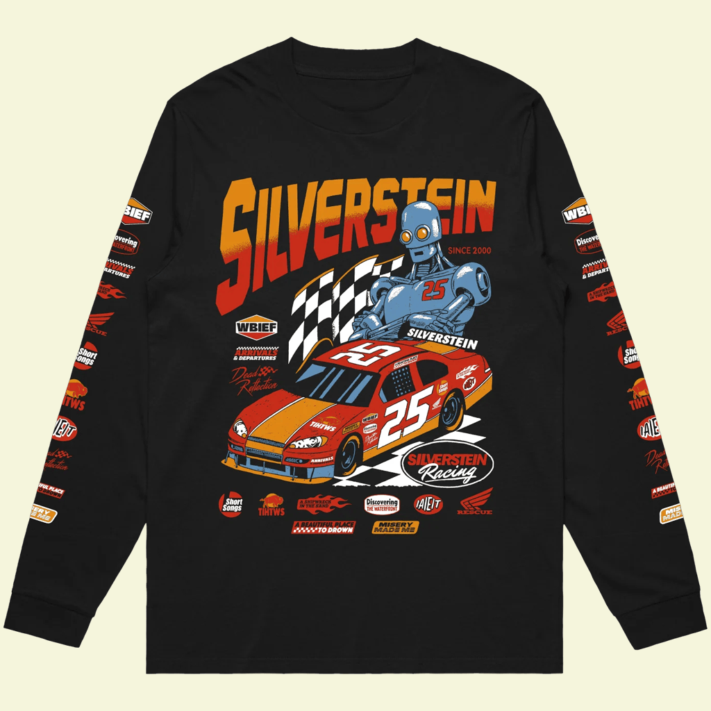Silverstein Merch Racecar Long Sleeve T-Shirt Cool Gifts For Music Lovers Silverstein Merch Racecar Long Sleeve T-Shirt Cool Gifts For Music Lovers