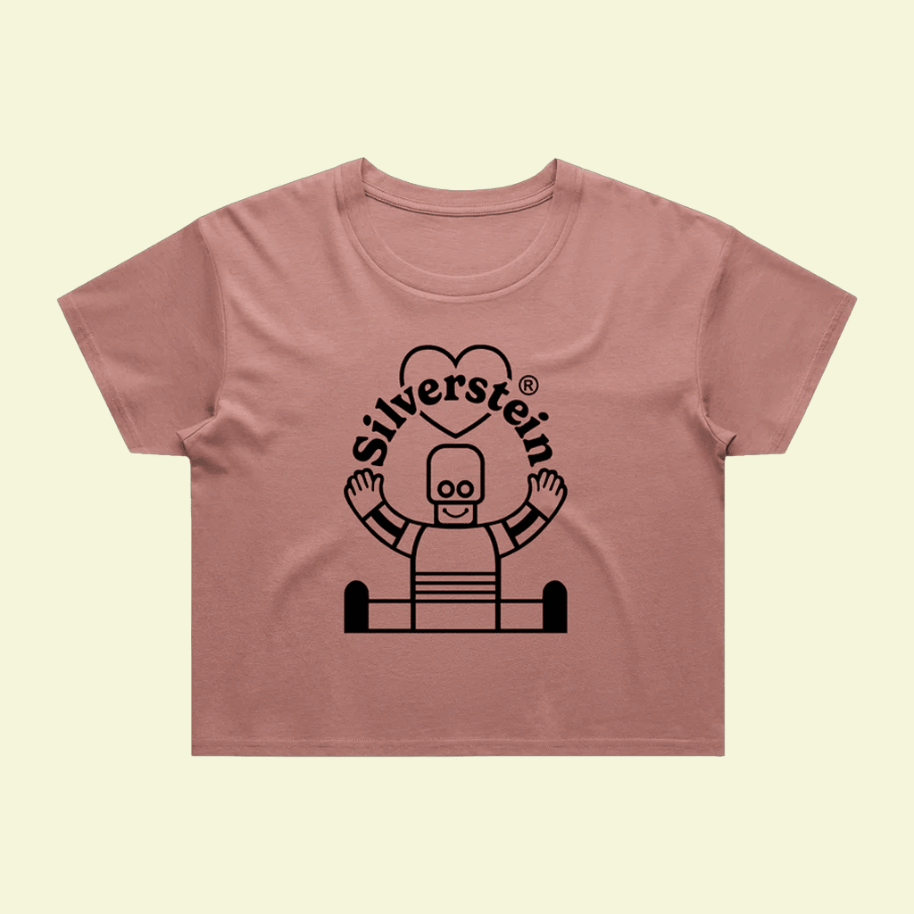 Silverstein Merch Robot Love Pink Cropped T-Shirt Gift Ideas For Her