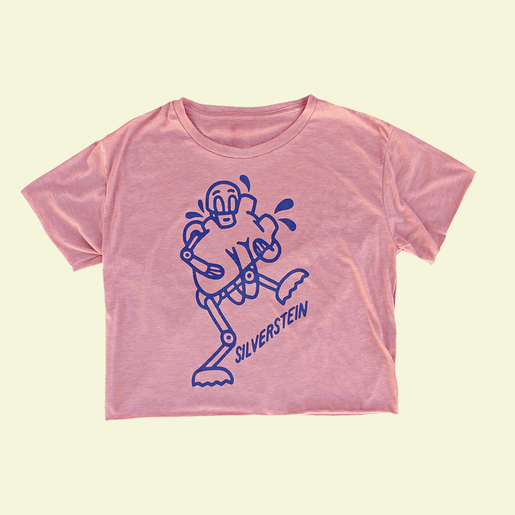 Silverstein Merch Robot Pink Croptop T-Shirt Gift Ideas For Sister